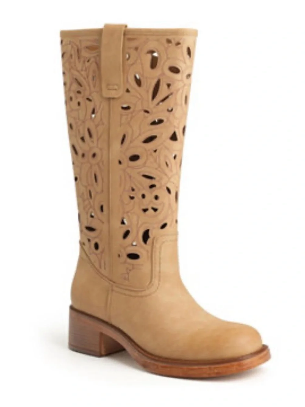 NWT New York & Company Curtis women’s Tan -lazer cut tall Leather Boots size 8